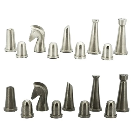 Chess Pieces Metal Dark Titanium And Sliver 85mm By Dal Rossi 3 Chess Pieces Metal Dark Titanium And Sliver 85mm By Dal Rossi