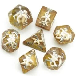 Translucent Starfish Gold/Clear Filled 7-Die Set