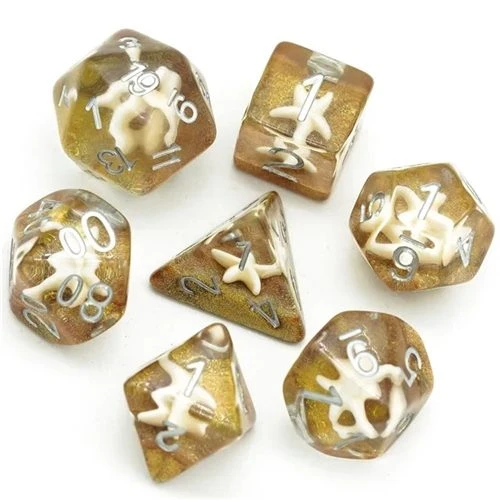 Translucent Starfish Gold/Clear Filled 7-Die Set 3 Translucent Starfish Gold/Clear Filled 7-Die Set