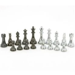 Chess Pieces Silver And Black Weighted 110mm By Dal Rossi