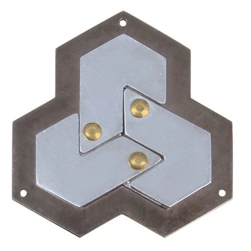 Huzzle LVL4 Hexagon Cast Metal Puzzle By Hanayama 3 Huzzle LVL4 Hexagon Cast Metal Puzzle By Hanayama