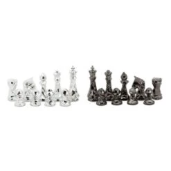 Chess Set Diamond-Cut Titanium & Silver On 20 Inch Walnut Finish Chess Board By Dal Rossi -Board Game Store 10a44953 8314 4a25 b9b4 5fabe38fda28