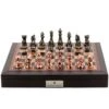 Chess Set Diamond-Cut Copper & Bronze On 18 Inch Walnut Gloss Leather Board By Dal Rossi -Board Game Store 1254da47 fe1e 4bcb a96e 0a3fbbb4a9fb