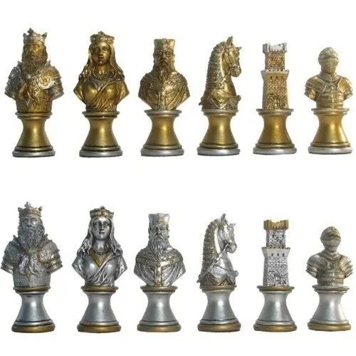 Chess Set Medieval Warriors On 16 Inch Walnut Finish Chess Board By Dal Rossi 4 Chess Set Medieval Warriors On 16 Inch Walnut Finish Chess Board By Dal Rossi - Image 2