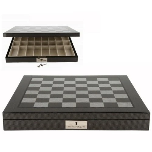 Chess Set Ebony & Wood On 20 Inch Carbon Fibre Chess Board By Dal Rossi 4 Chess Set Ebony & Wood On 20 Inch Carbon Fibre Chess Board By Dal Rossi - Image 2