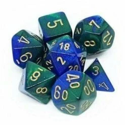 Gemini Blue-Green/Gold 7-Die Set