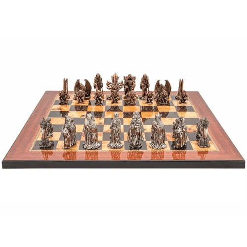Chess Set Evil Ring On 20 Inch Walnut Gloss Chess Board Flat By Dal Rossi 3 Chess Set Evil Ring On 20 Inch Walnut Gloss Chess Board Flat By Dal Rossi