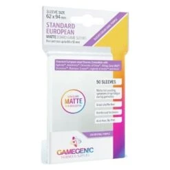 Card Sleeves (62x94mm) Standard European Matte 50 Pack By Gamegenic