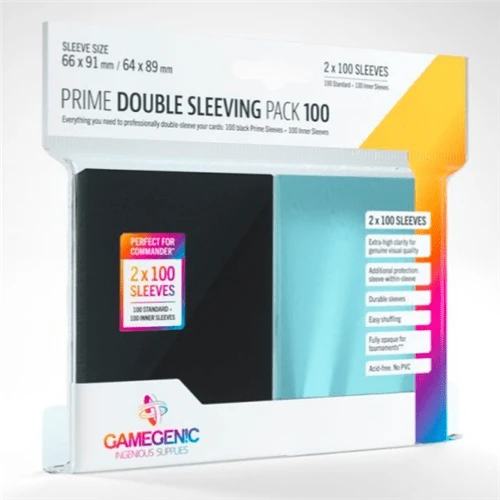 Card Sleeves (66x91mm) / (64x89mm) Standard Double Sleeving 2×100 Pack By Gamegenic 3 Card Sleeves (66x91mm) / (64x89mm) Standard Double Sleeving 2×100 Pack By Gamegenic