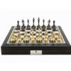 Chess Set Brass Titanium Cap Staunton On 18 Inch Black & White Leather By Dal Rossi -Board Game Store 29a816af 5044 4e20 8e1d f9bff7ac35f0
