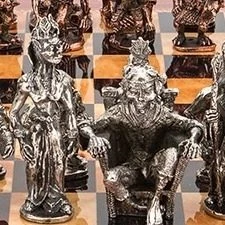 Chess Pieces Good And Evil By Dal Rossi