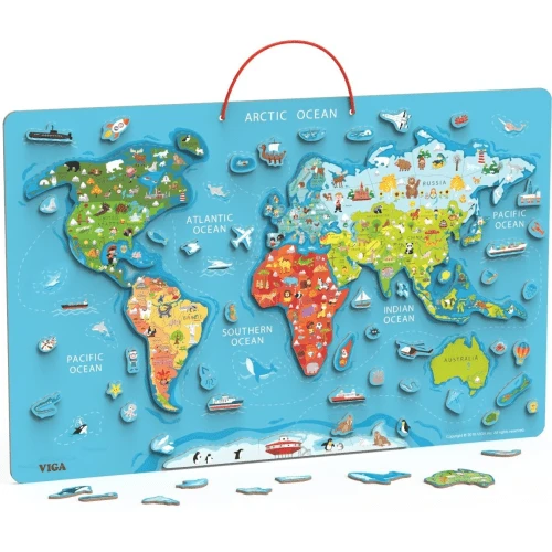 Magnetic World Puzzle With Marker By Viga 3 Magnetic World Puzzle With Marker By Viga