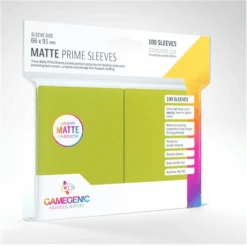 Card Sleeves (66x91mm) Standard Matte Prime 100 Pack LIME GREEN By Gamegenic
