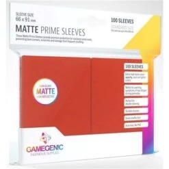 Card Sleeves (66x91mm) Standard Matte Prime 100 Pack RED By Gamegenic
