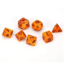 Vortex Orange/Black 7-Die Set By Chessex