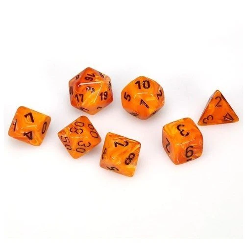 Vortex Orange/Black 7-Die Set By Chessex 3 Vortex Orange/Black 7-Die Set By Chessex