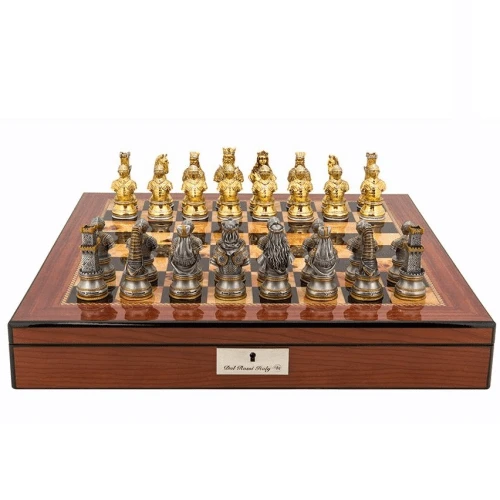 Chess Set Medieval Warriors On 20 Inch Walnut Gloss Chess Board By Dal Rossi 3 Chess Set Medieval Warriors On 20 Inch Walnut Gloss Chess Board By Dal Rossi