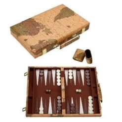 Backgammon 18 Inch World Map Deluxe Attache Set