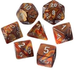 Lustrous Gold/silver 7-Die Set By Chessex