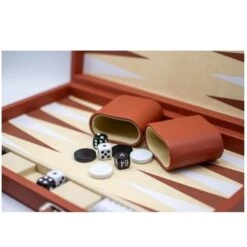 Backgammon 15 Inch 38 Cm Brown PU Leather By LPG -Board Game Store 54d604c9 e167 4188 83d9 c1c48b131daf