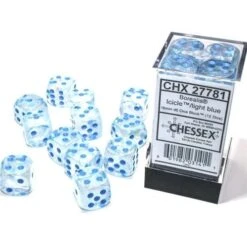Borealis Icicle/Light Blue 16mm D6 Dice Block (12 Dice) By Chessex