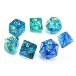 Nebula Oceanic/Gold 7-Die Set By Chessex