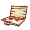 Backgammon 15 Inch 38 Cm Brown PU Leather By LPG