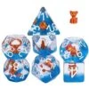 Translucent Cat Blue/Clear Filled 7-Die Set -Board Game Store 71314db9 081f 4093 8f7f 6b52196162dc