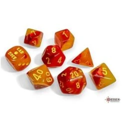 Gemini Gellow-Red/Yellow Luminary Polyhedral 8 Dice Set