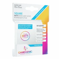 Card Sleeves (73x73mm) Square Board Game Matte 50 Pack By Gamegenic