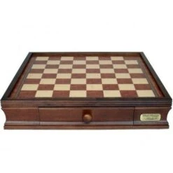Chess Board Box Walnut Finish With Drawers 16 Inch By Dal Rossi