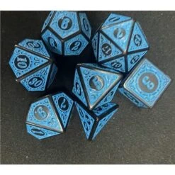 Inscribed Plastic 7-Die Set Blue