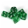 Translucent Polyhedral Green/White 7-Die Set By Chessex -Board Game Store 89ff4669 27c0 457b a9a7 146335380b68