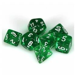 Translucent Polyhedral Green/White 7-Die Set By Chessex