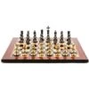 Chess Set Metal Dark Titanium & Gold On 20 Inch Walnut Gloss Chess Board Flat By Dal Rossi -Board Game Store 90d41d89 5cef 48b1 814d ae0af1ebc613