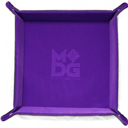 Dice Tray – Square Folding Purple Velvet By MDG 3 Dice Tray – Square Folding Purple Velvet By MDG