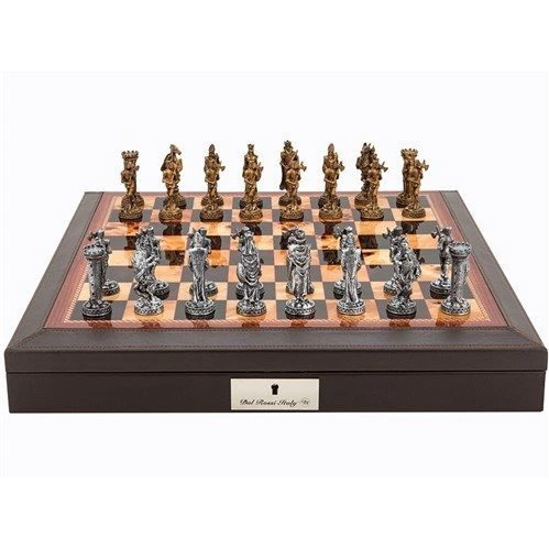 Chess Set Medieval Knights Pewter On 18 Inch Walnut Gloss Leather Board By Dal Rossi 3 Chess Set Medieval Knights Pewter On 18 Inch Walnut Gloss Leather Board By Dal Rossi