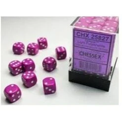 Opaque Light Purple/White Block 12mm D6 Dice (36 Dice) By Chessex