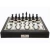 Chess Set Black & White Wood On 18 Inch Black & White Leather Board By Dal Rossi -Board Game Store 9cb8956d eb2b 4fac 821f 07c19c6bc5e8