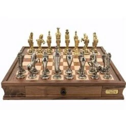 Chess Set Renaissance On 20 Inch Walnut Finish Chess Board By Dal Rossi