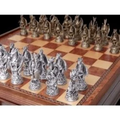 Chess Set Dragons Pewter On 20 Inch Walnut Gloss Chess Board Flat By Dal Rossi 9 Chess Set Dragons Pewter On 20 Inch Walnut Gloss Chess Board Flat By Dal Rossi -Board Game Store ad16adb9 53c4 452d b084 74472bdd410b
