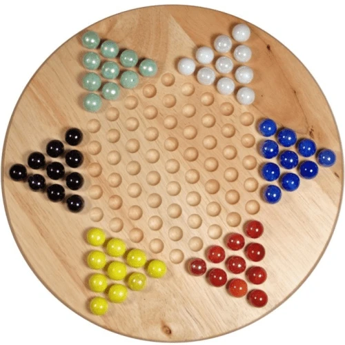 Chinese Checkers Wood With Marbles 29cm 3 Chinese Checkers Wood With Marbles 29cm