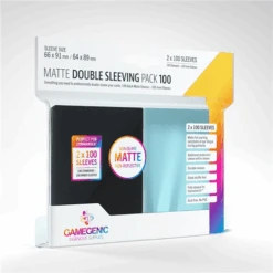 Card Sleeves (66x91mm) / (64x89mm) Standard Double Sleeving Matte 2×100 Pack By Gamegenic