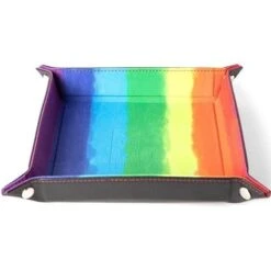 Dice Tray – Square Folding Watercolour Rainbow By MDG