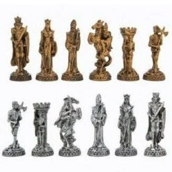 Chess Pieces Medieval Knights Pewter By Dal Rossi