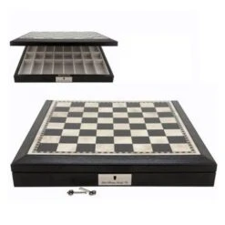 Chess Set Medieval Pewter On 18 Inch Black & White Leather Board By Dal Rossi -Board Game Store cba7d307 b204 45ae ad47 b18ae3ed9279