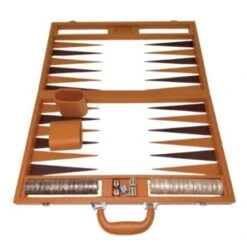 Backgammon 15 Inch 38 Cm Tan Leather By Dal Rossi