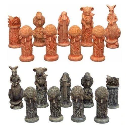Chess Pieces Australiana Hand Painted 4 Chess Pieces Australiana Hand Painted - Image 2