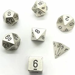 Silver Metal 7-Die Set By Chessex