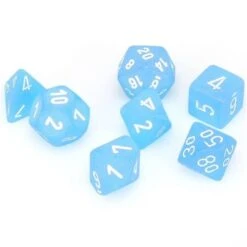 Frosted Caribbean Blue/white 7-Die Set By Chessex